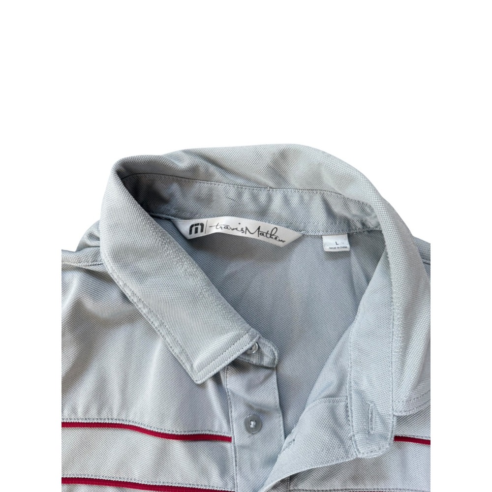 Travis Mathew Men's Gray Golf Polo Shirt Cascata Logo Size L - Picture 3 of 6
